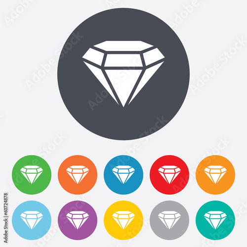 Diamond sign icon. Jewelry symbol. Gem stone.