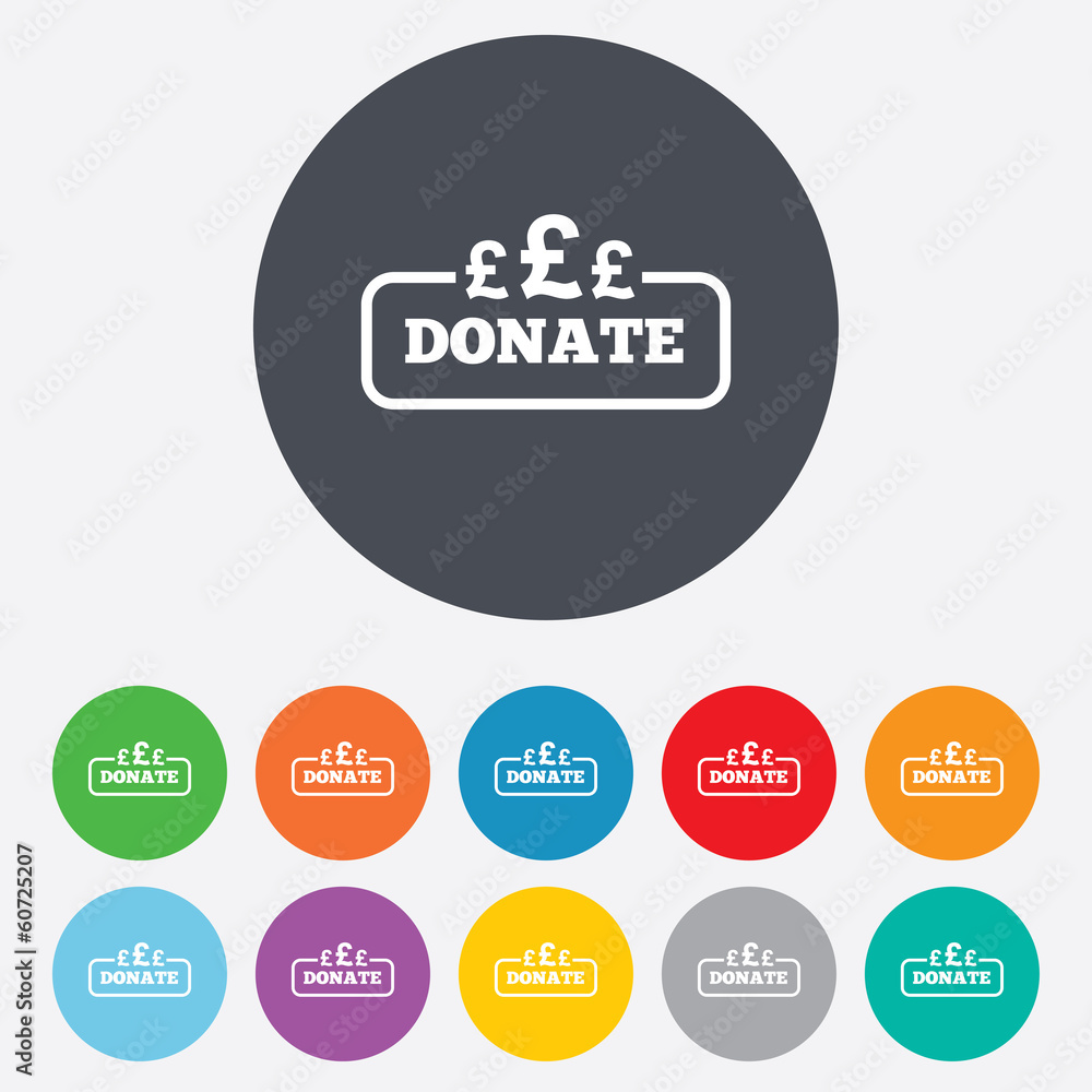 Donate sign icon. Pounds gbp symbol. Donate sign icon. Pounds gbp symbol.