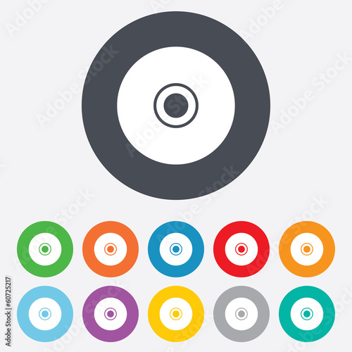 CD or DVD sign icon. Compact disc symbol.