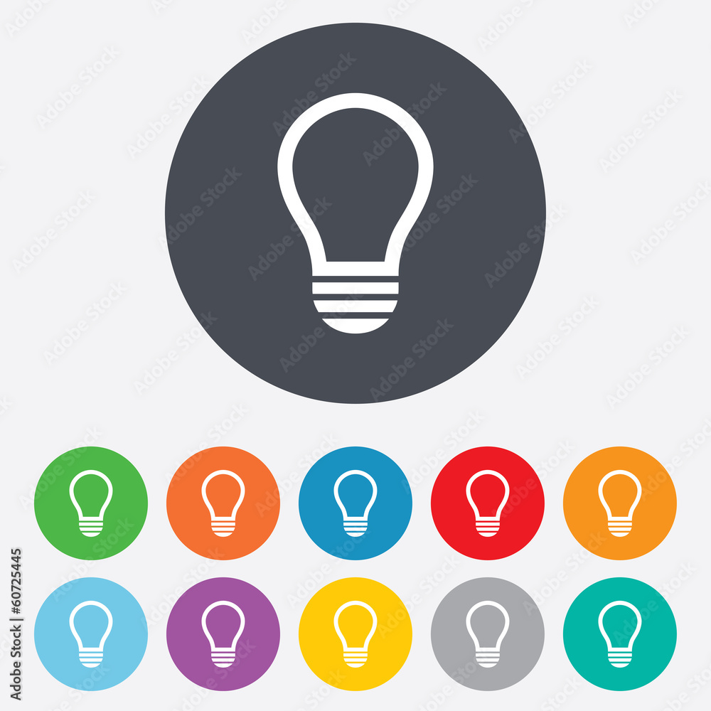 Light lamp sign icon. Idea symbol. Light lamp sign icon. Idea symbol.