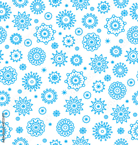 Winter seamless pattern with snowflakes