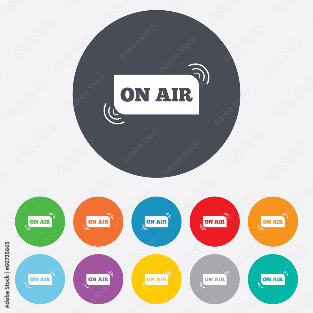 On air sign icon. Live stream symbol. On air sign icon. Live stream symbol.