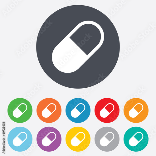 Medical pill sign icon. Drugs symbol.