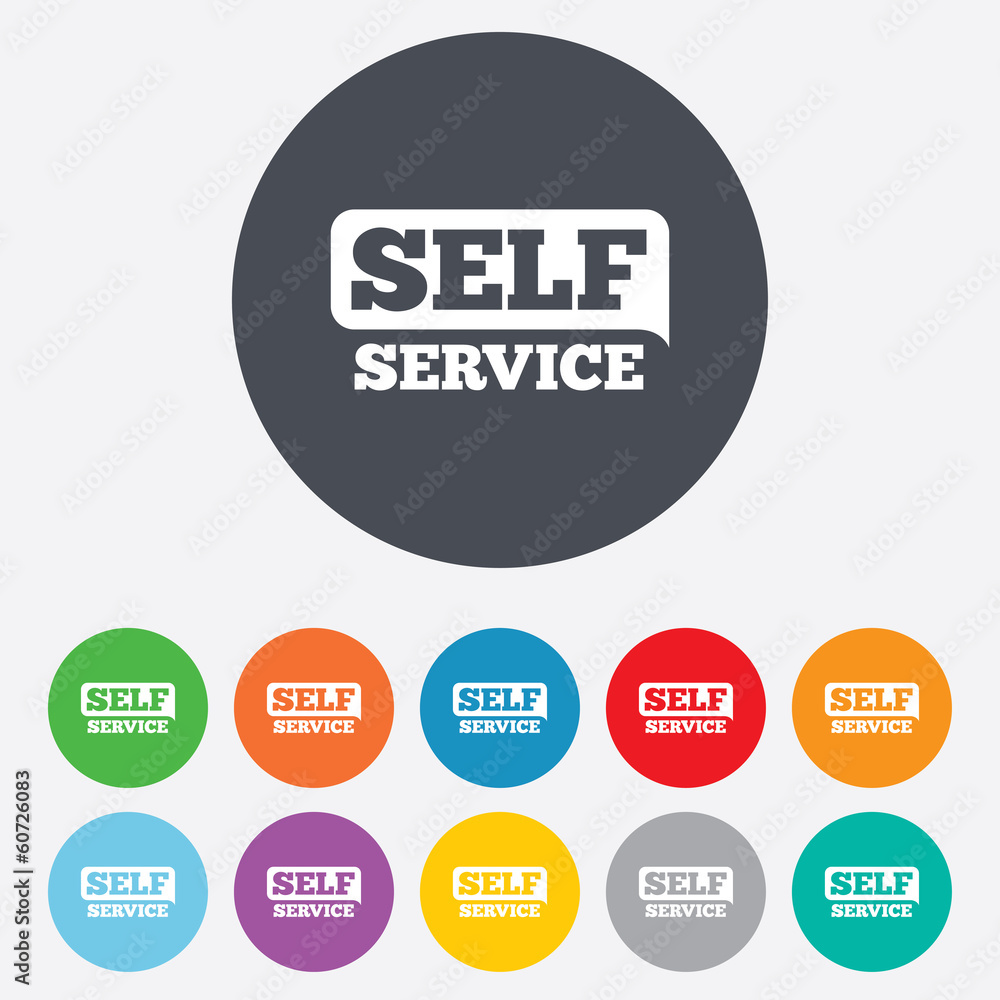 Self service sign icon. Maintenance button. Self service sign icon. Maintenance button.