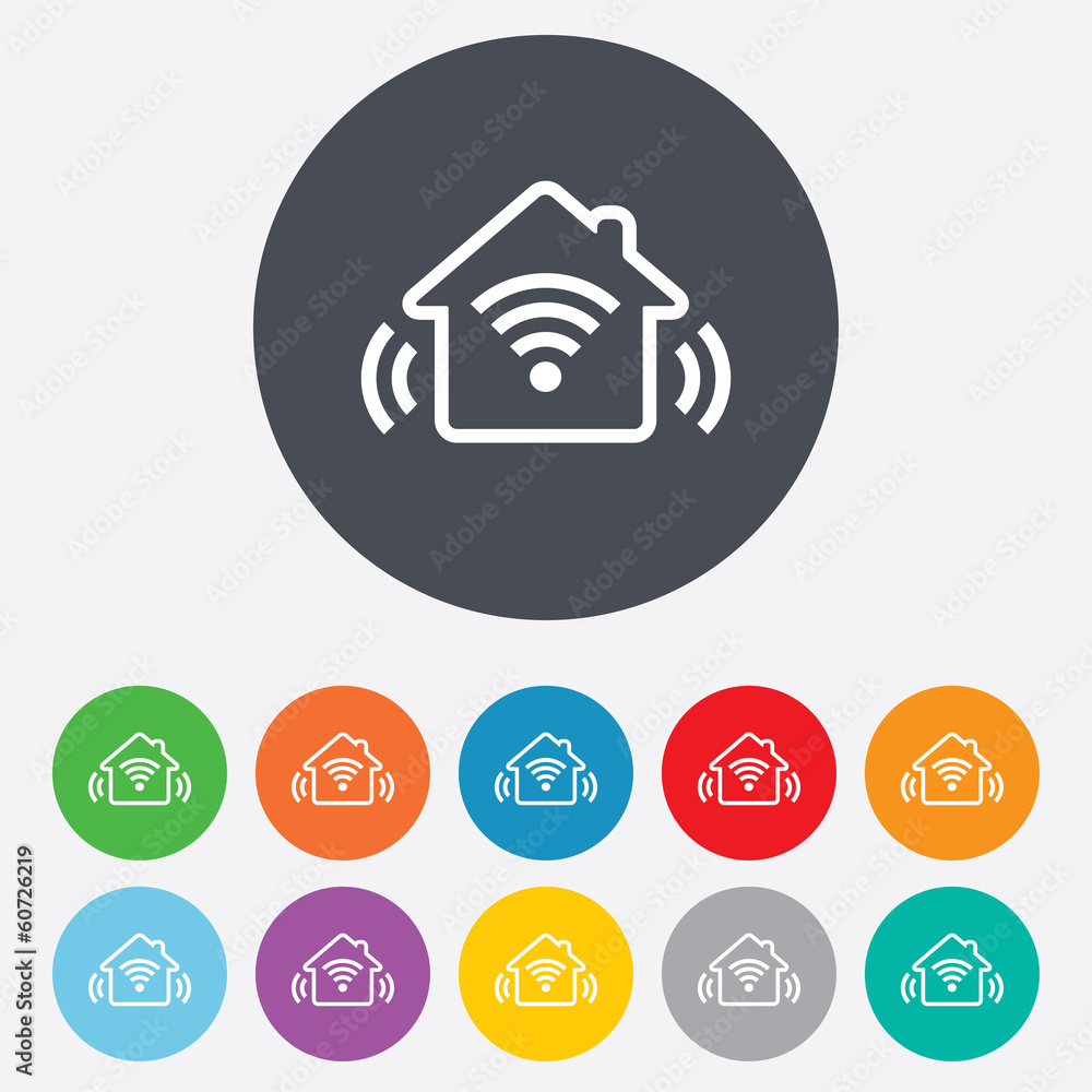 Smart home sign icon. Smart house button. Smart home sign icon. Smart house button.