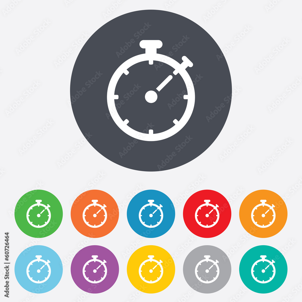Timer sign icon. Stopwatch symbol. Timer sign icon. Stopwatch symbol.
