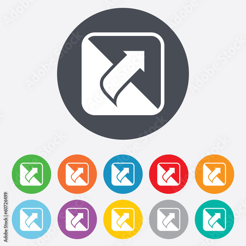 Turn page sign icon. Peel back sheet corner.
