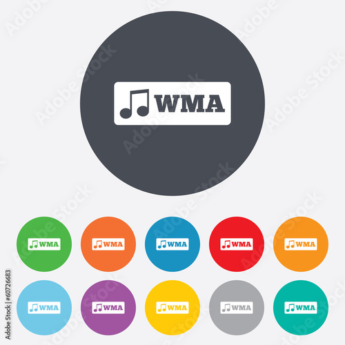 Wma music format sign icon. Musical symbol.