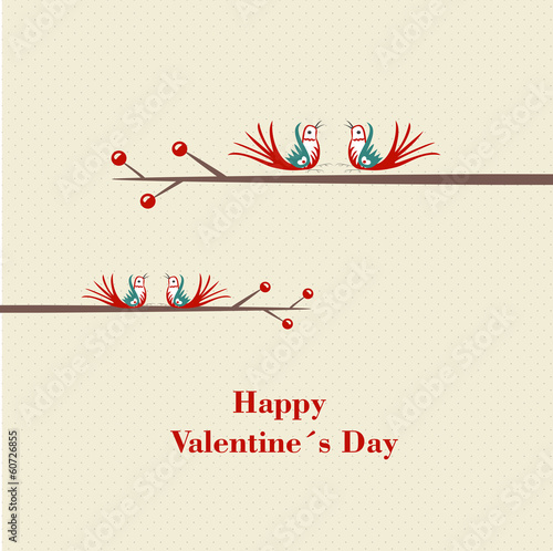 Two love birds in love - valentine day's concept.