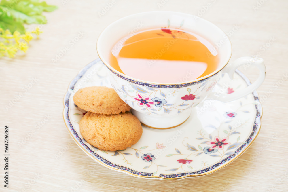 Cup of tea and butter cookies Cup of tea and butter cookies
