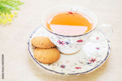 Cup of tea and butter cookies
