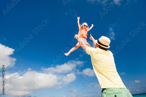 Father and daughter having fun
