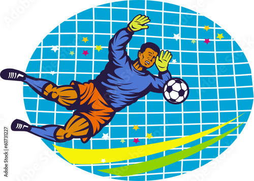 Goalie Soccer Football Player Retro