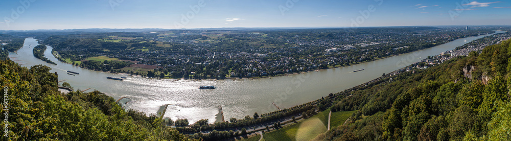 Panorama of Rhine valley from Drachenfels, Germany