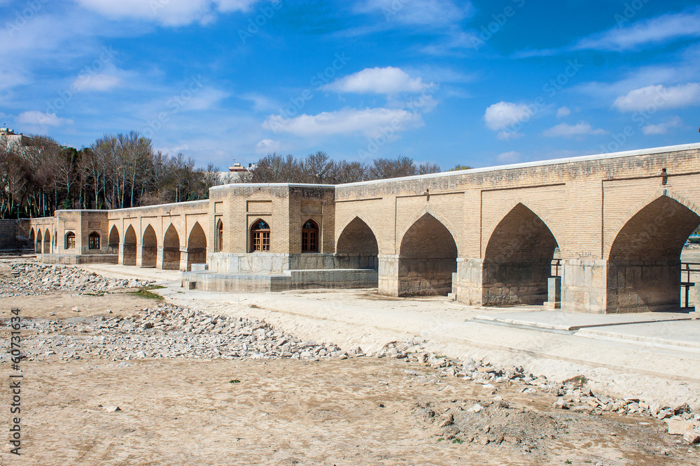 View of Chubi bridge in Esfahan, Iran