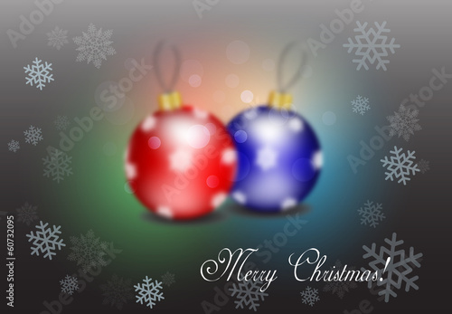 Christmas card with balls