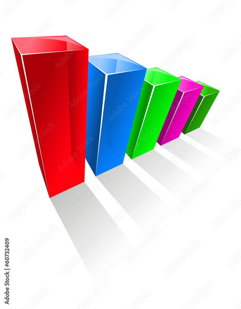 Chart with colorful glowing vertical columns Chart with colorful glowing vertical columns