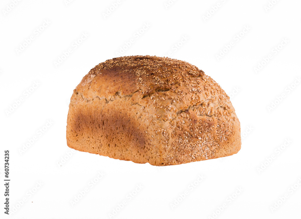 Crunchy crust appetizing bread isolated on white background. Crunchy crust appetizing bread isolated on white background.