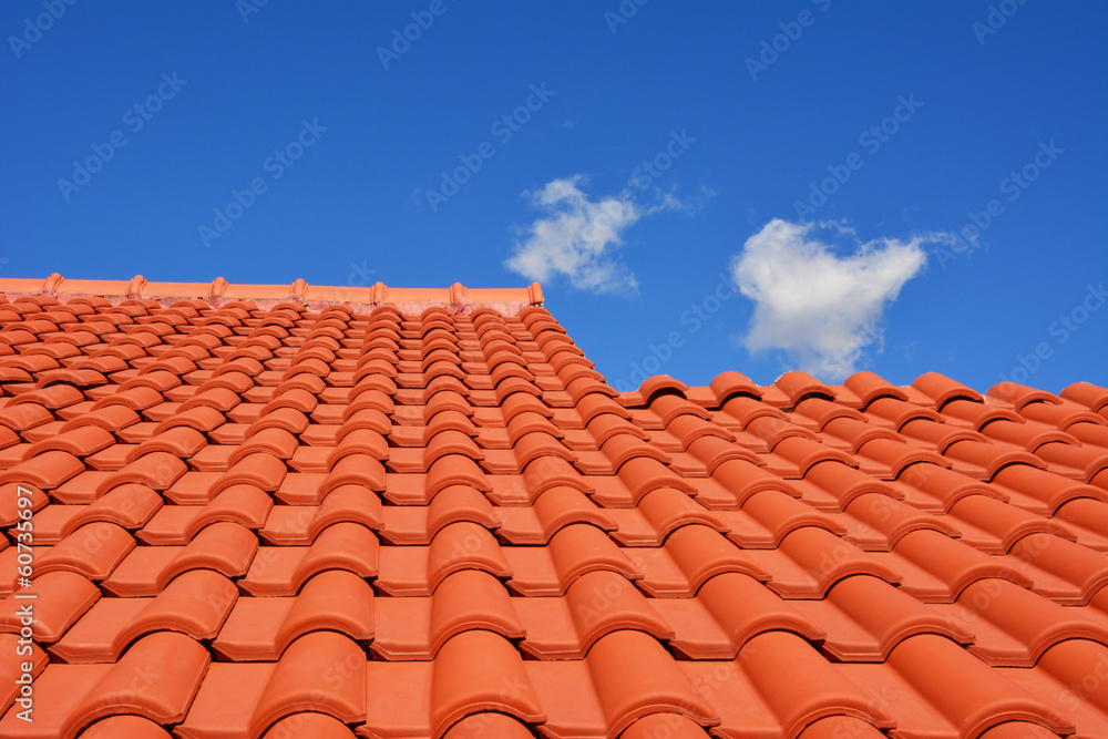 Fototapeta premium red roof texture tile