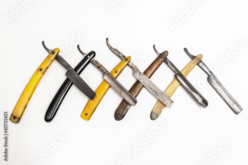 Five rusty razors