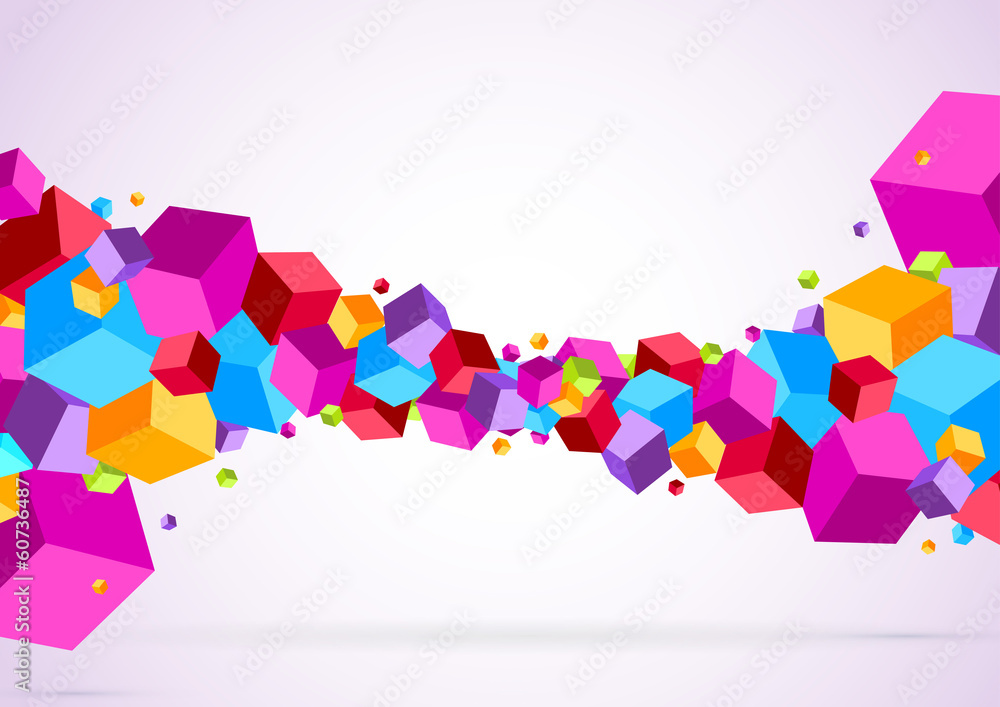 Bright colorful cubic wave Bright colorful cubic wave