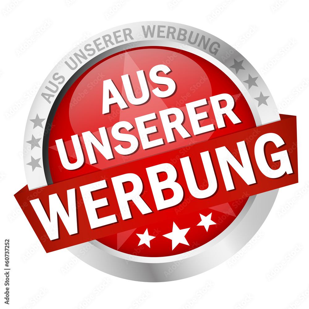 Button mit Banner " AUS UNSERER WERBUNG " Stock Vector | Adobe Stock