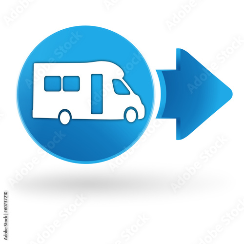 camping car sur symbole web bleu