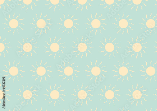 The Light Yellow Sun Pattern on Green Pastel Color