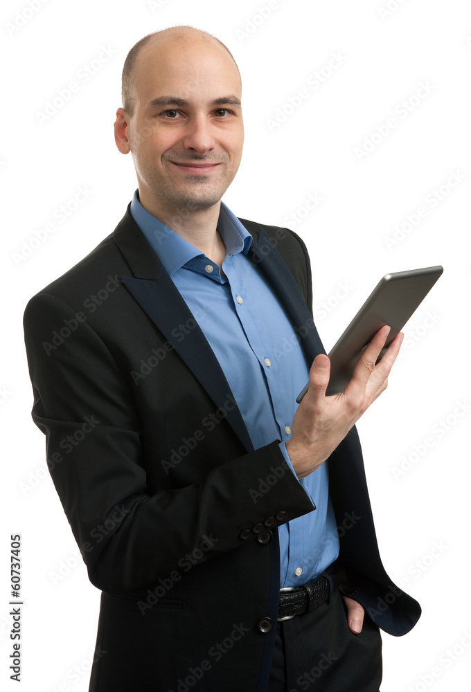 handsome businessman with tablet handsome businessman with tablet