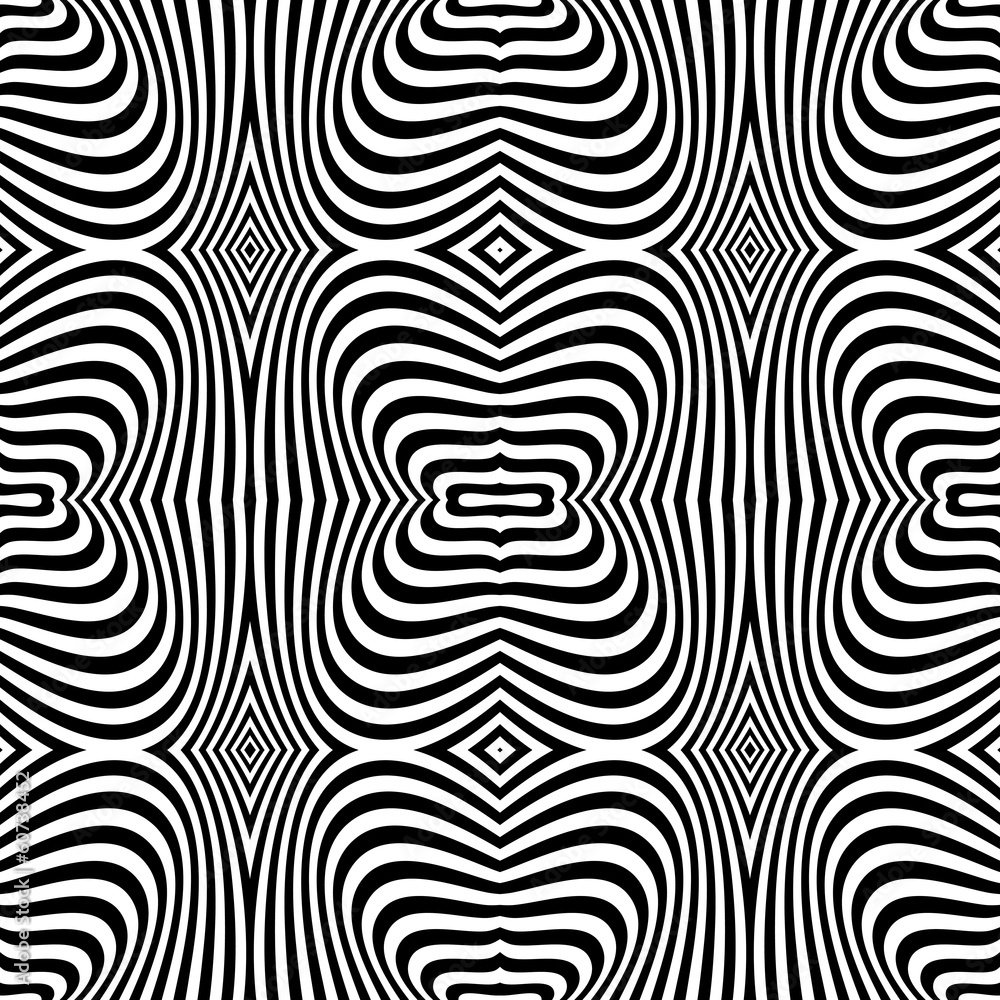 Seamless op art texture. Zebra pattern design.