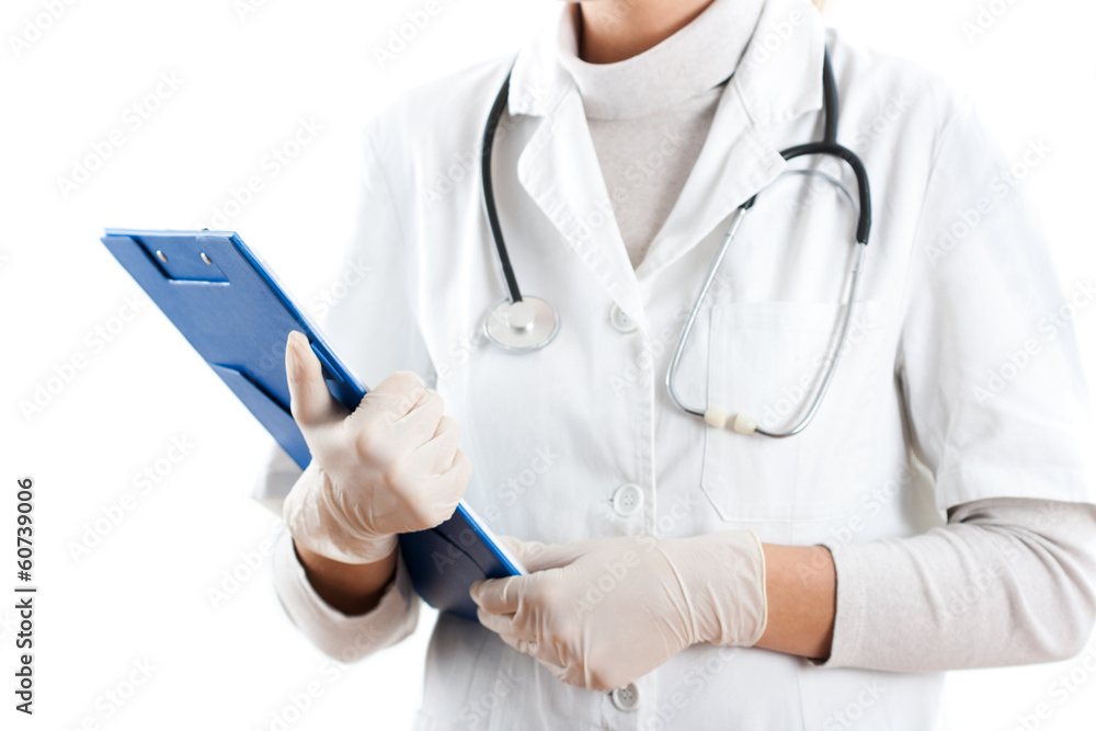 Doctor holding patient chart Doctor holding patient chart