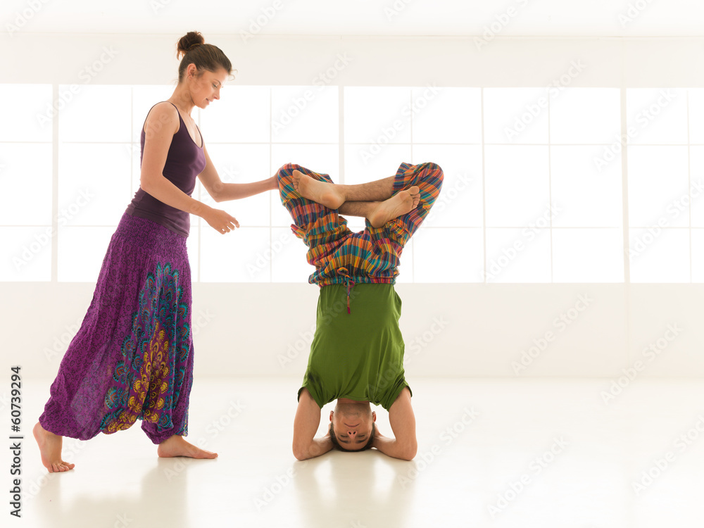 head sitting cross-legged instructor hold head sitting cross-legged instructor hold