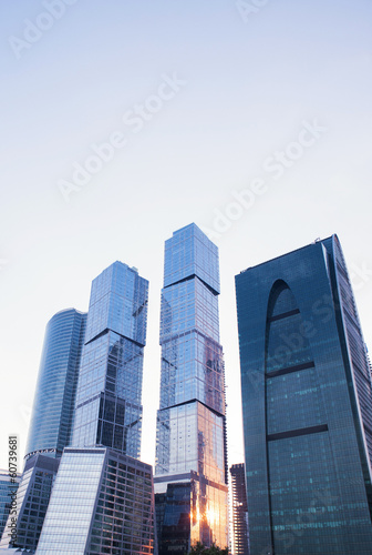 High modern skyscrapers  business center in megalopolis