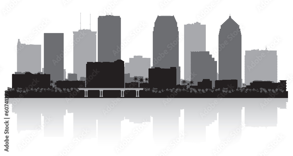 Tampa Florida city skyline silhouette