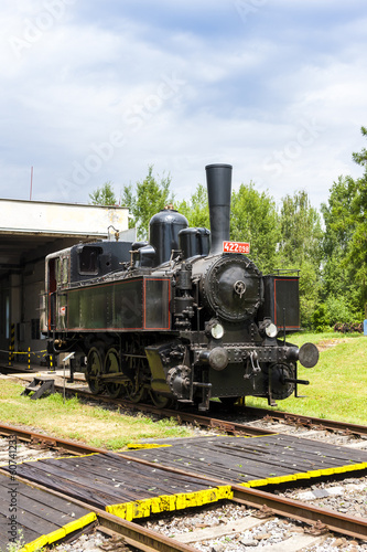 steam locomotive in depot, Czech Republic