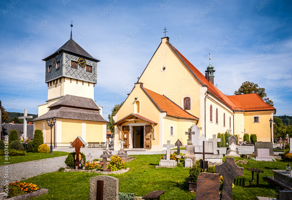 Naklejka premium Kościół świętego Bartłomieja Apostoła w Kudowie Zdroju - Czermna