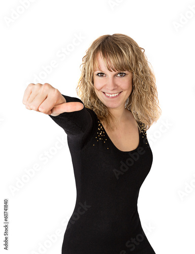 woman thumbs up photo