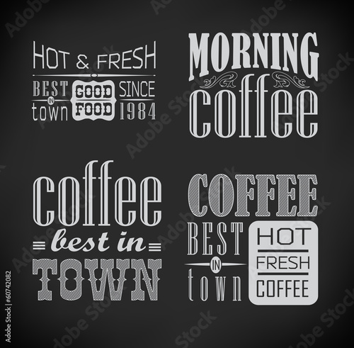 set of coffee labels