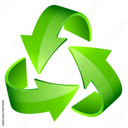 Abstract recycle sign 3d