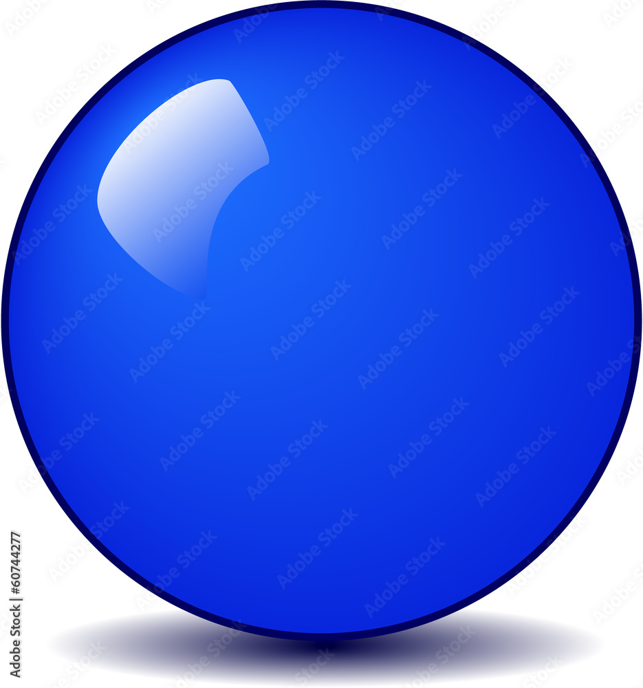Blue round glossy ball