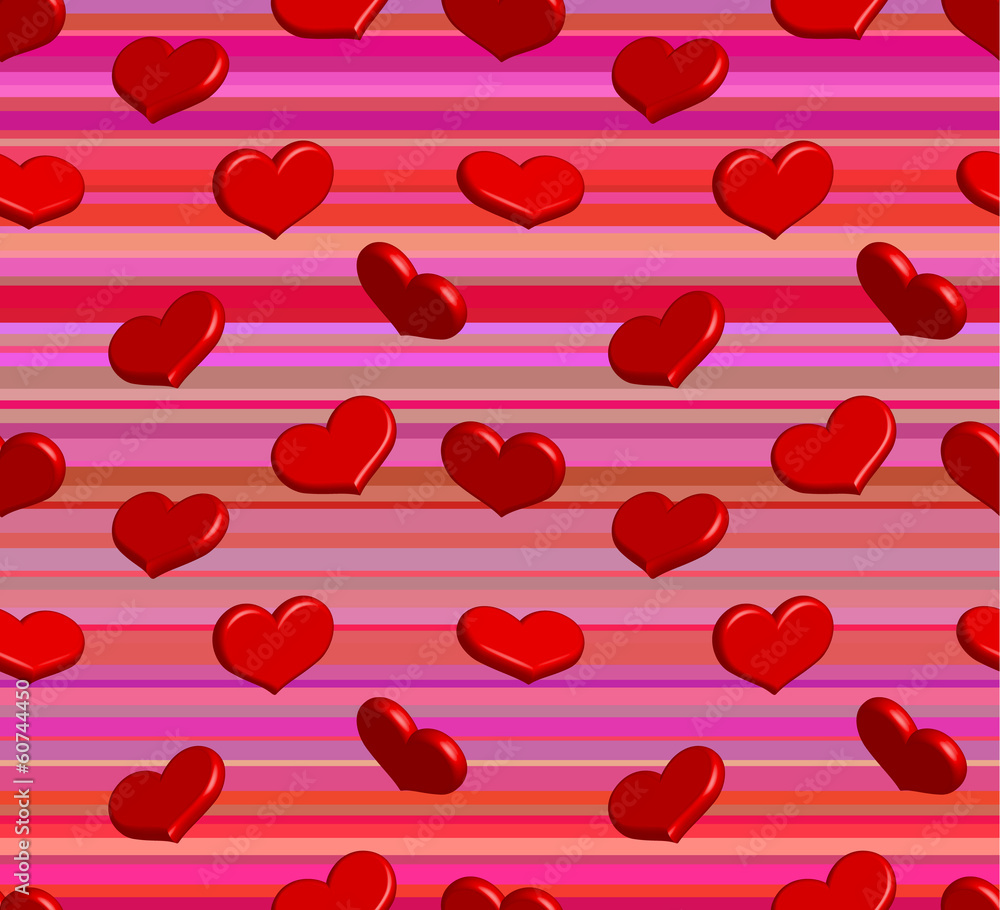 Valentine seamless pattern with shiny hearts