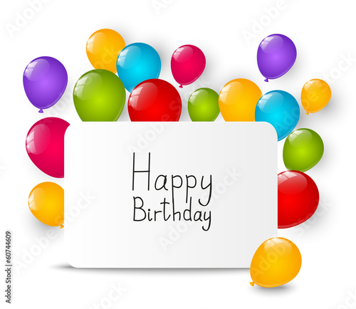 Birthday background with color balloons