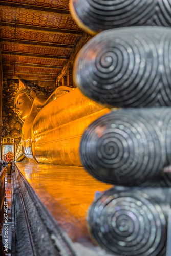 Photography reclining buddha Wat Pho temple bangkok thailand