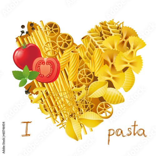 heart made from pasta