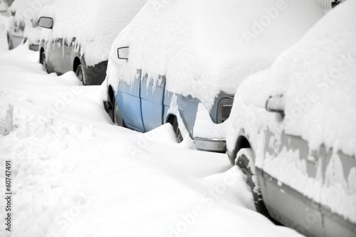 Snow covered cars © roibu