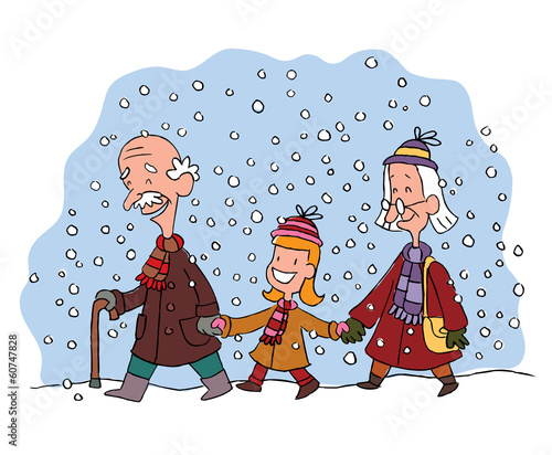 granddaughter with grandparents