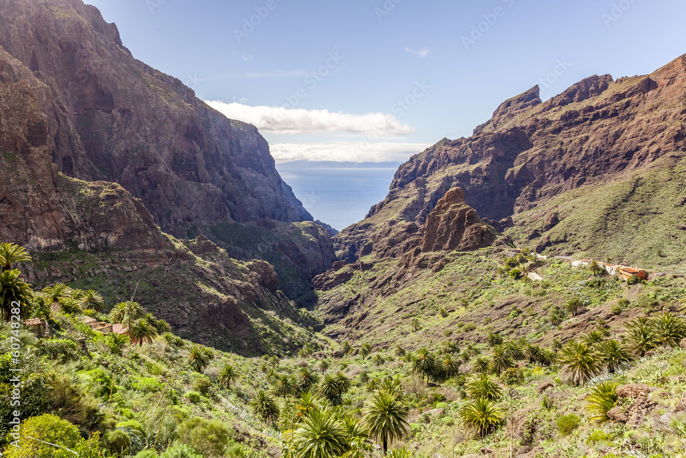 Masca Village and valley in Tenerife, Canary Islands, Spain