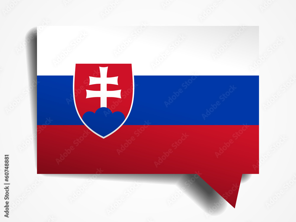 Slovakia flag paper speech bubble on white background