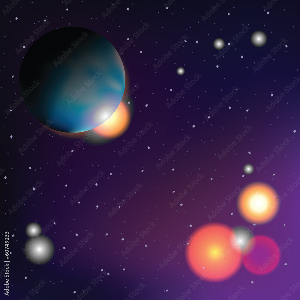 Planet and dark space in background  (Vector)