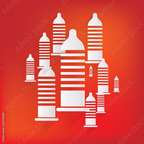 Condom icon. Health care. Medical background
